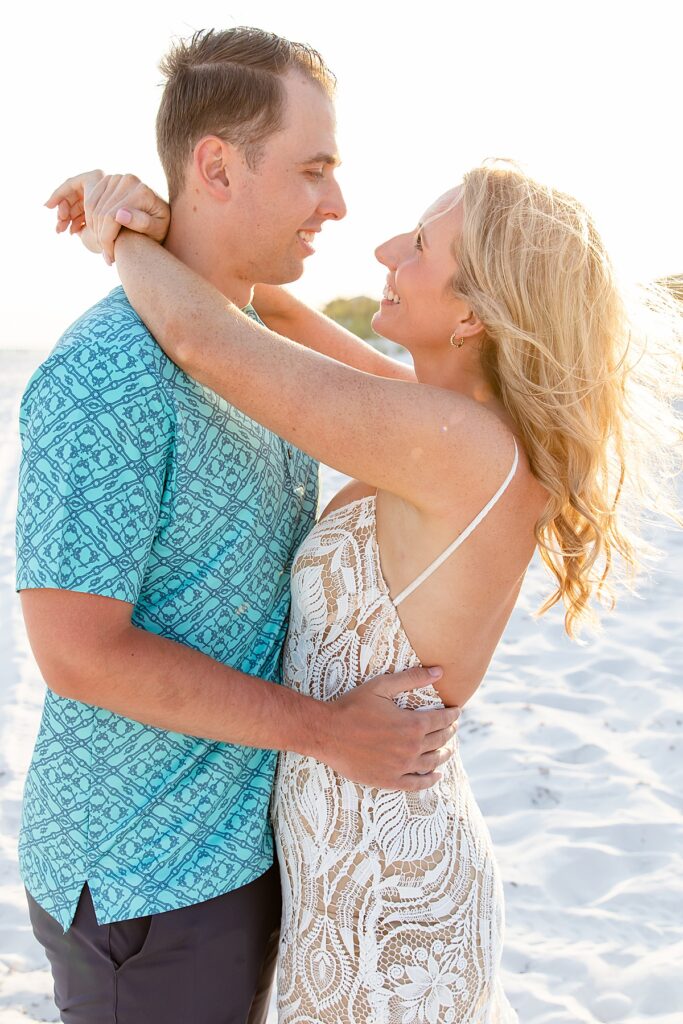 Bride and groom portraits for a Pensacola, FL wedding on Pensacola Beach