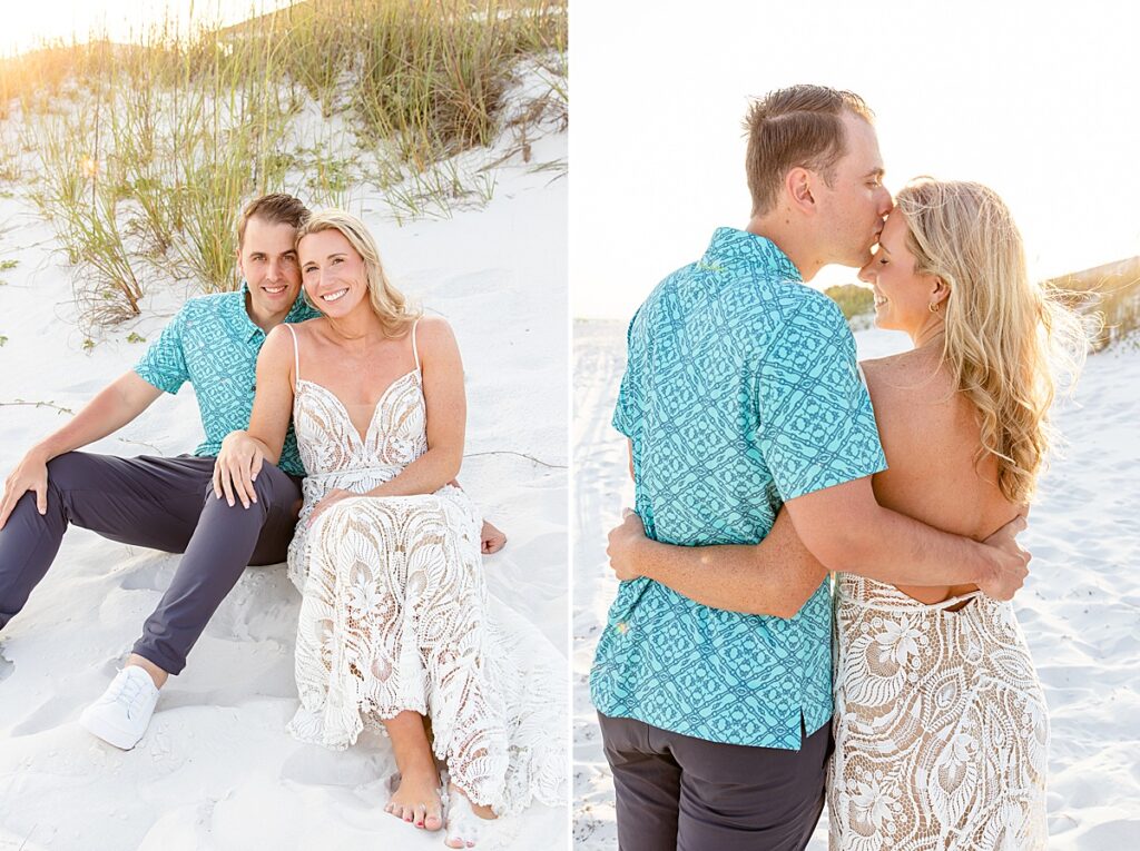 Bride and groom portraits for a Pensacola, FL wedding on Pensacola Beach