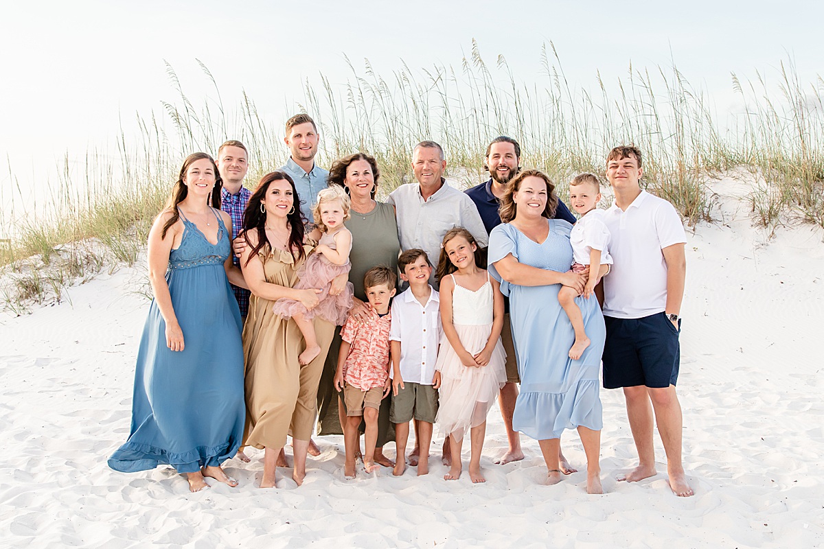 Family photo on the beach | Pensacola Beach extended family session by Pensacola Florida photographer Hannah Hillis Photography