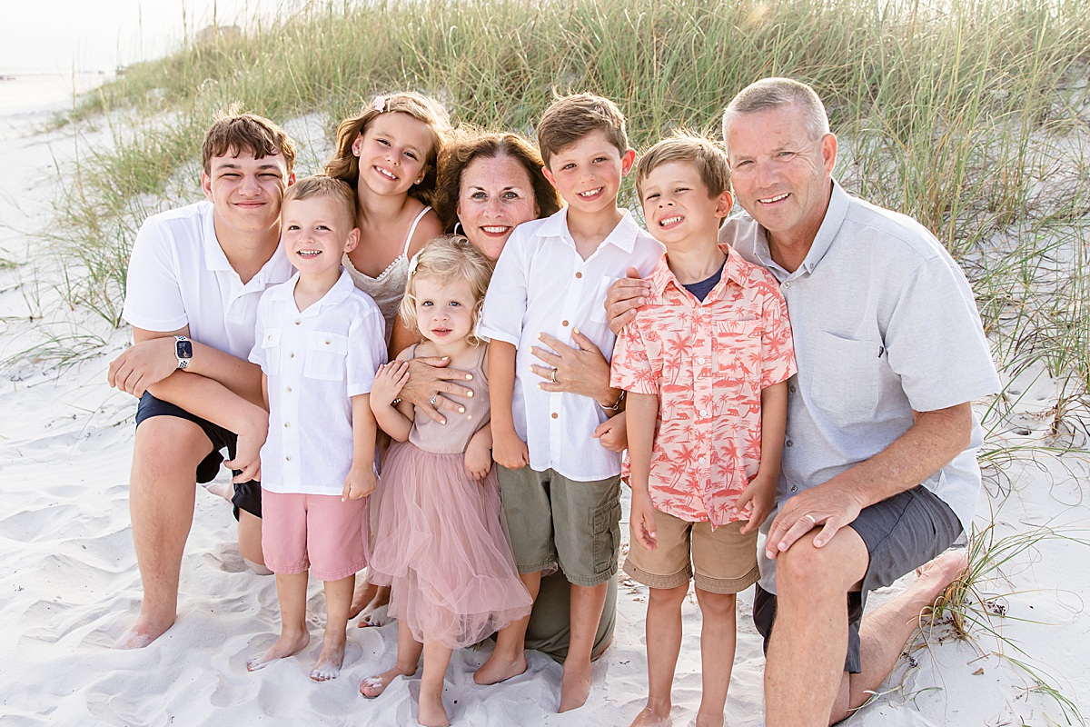 Family photo on the beach | Pensacola Beach extended family session by Pensacola Florida photographer Hannah Hillis Photography