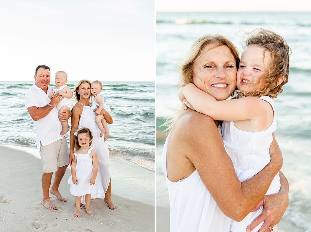 Family by the water in Gulf Shores, Alabama